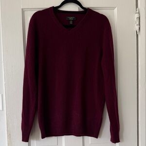 Club Room V-Neck Sweater in Rich Burgundy